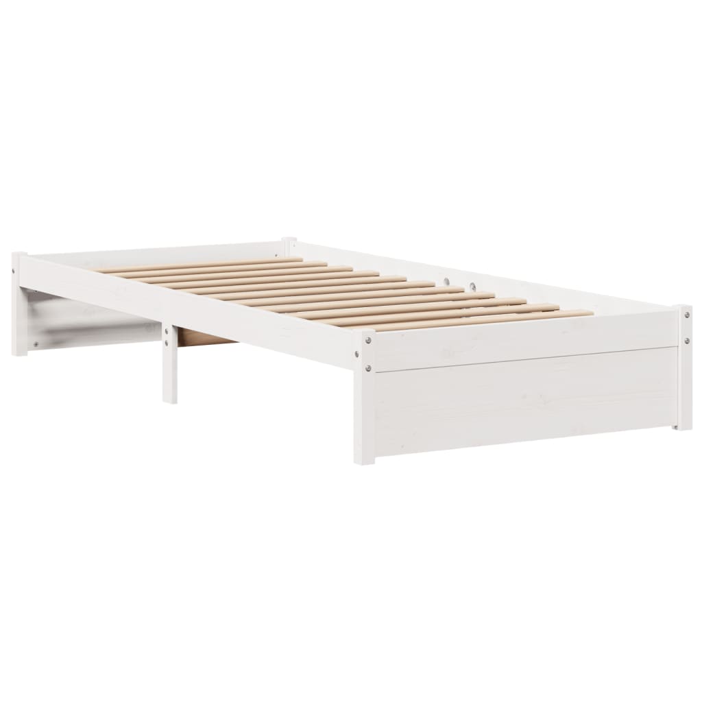 vidaXL Bed Frame with Headboard without Mattress White 90x200 cm