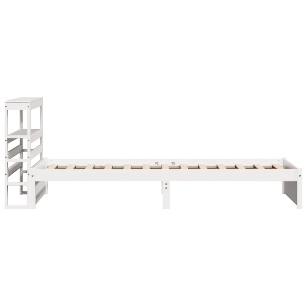 vidaXL Bed Frame with Headboard without Mattress White 90x200 cm