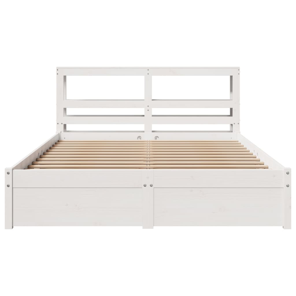 vidaXL Bed Frame with Headboard without Mattress White 120x200 cm