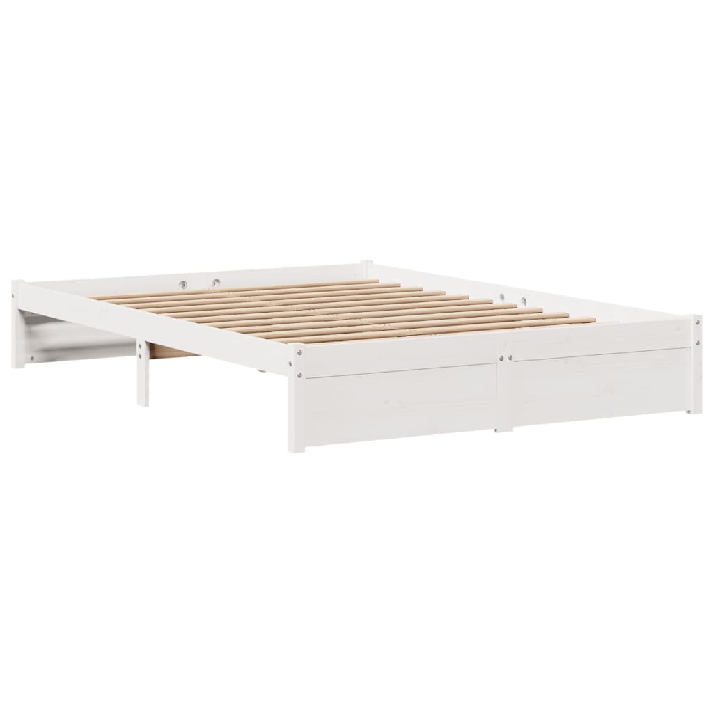 vidaXL Bed Frame with Headboard without Mattress White 120x200 cm