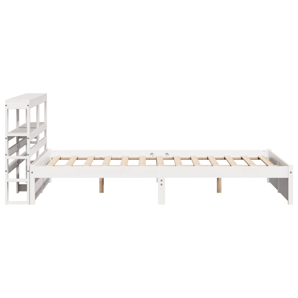 vidaXL Bed Frame with Headboard without Mattress White 120x200 cm