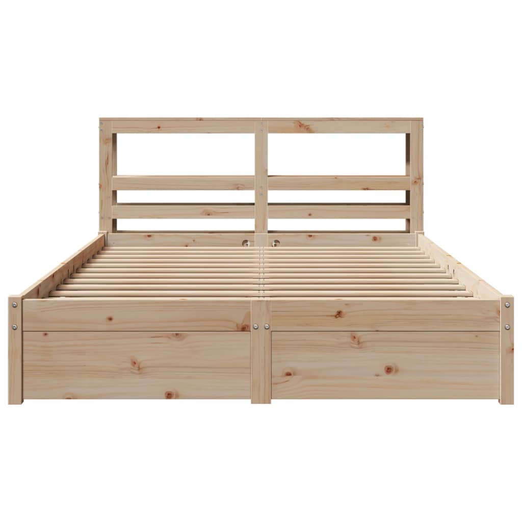 vidaXL Bed Frame with Headboard without Mattress 140x200 cm