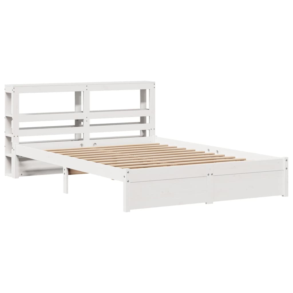 vidaXL Bed Frame with Headboard without Mattress White 160x200 cm