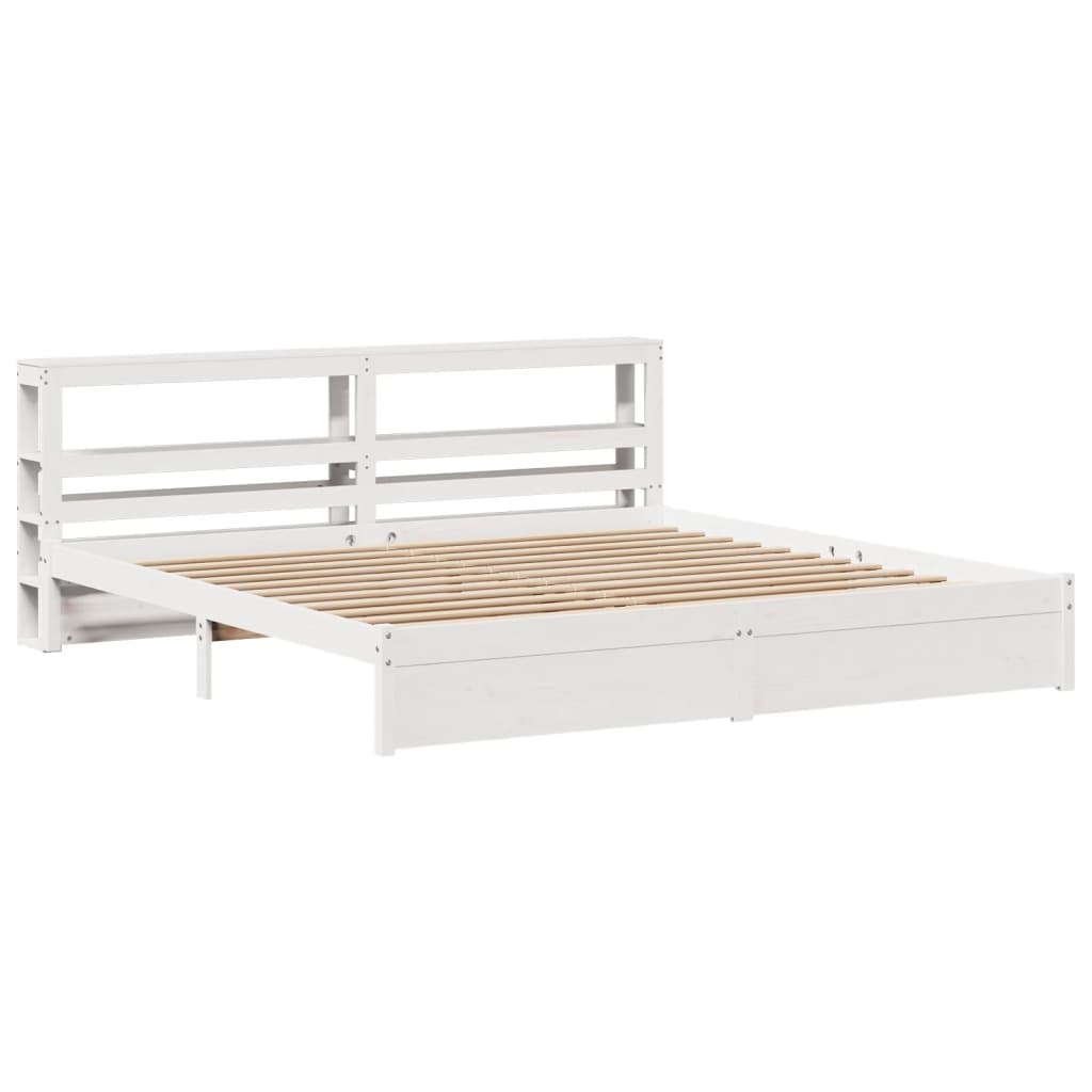 vidaXL Bed Frame with Headboard without Mattress White 200x200 cm