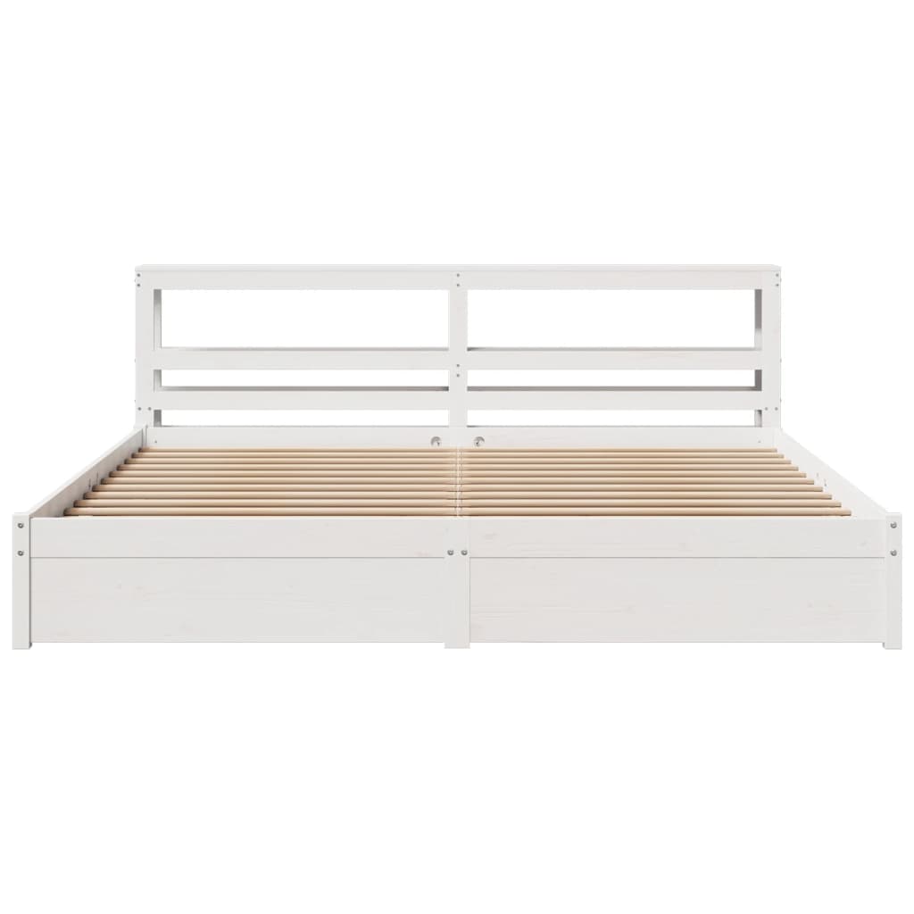 vidaXL Bed Frame with Headboard without Mattress White 200x200 cm