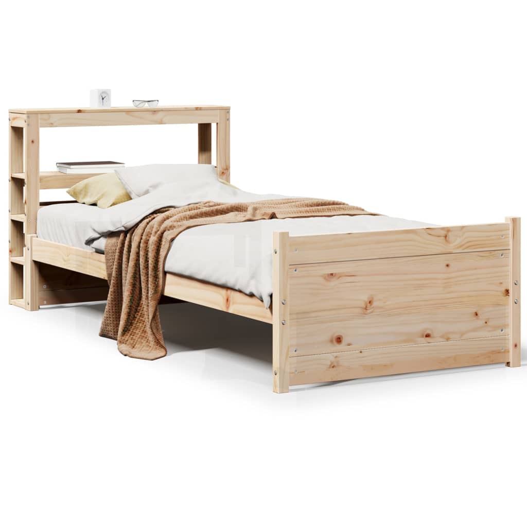 vidaXL Bed Frame with Headboard without Mattress 75x190 cm Small Single