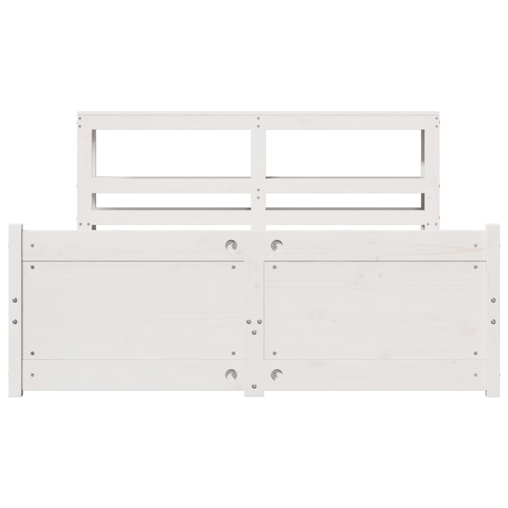 vidaXL Bed Frame with Headboard without Mattress White 140x190 cm