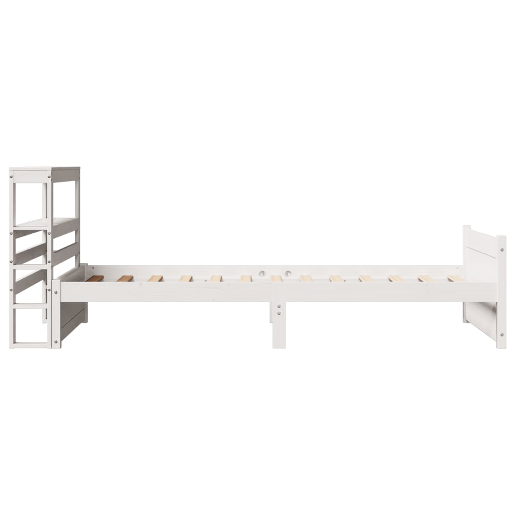 vidaXL Bed Frame with Headboard without Mattress White 90x200 cm