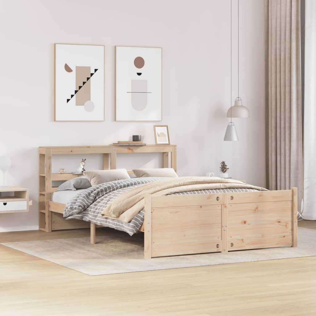 vidaXL Bed Frame with Headboard without Mattress 120x200 cm