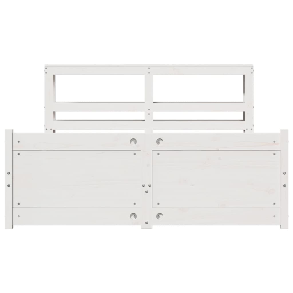 vidaXL Bed Frame with Headboard without Mattress White 150x200 cm King Size