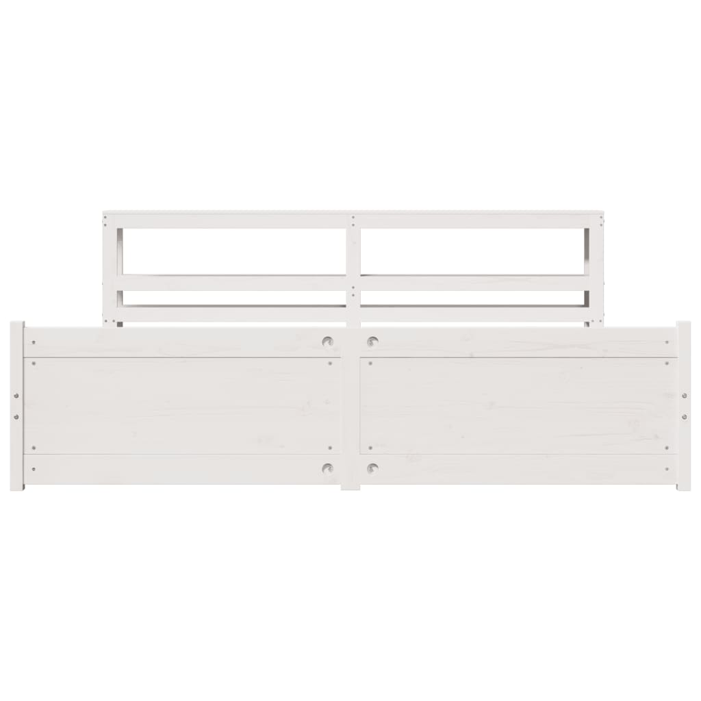 vidaXL Bed Frame with Headboard without Mattress White 200x200 cm