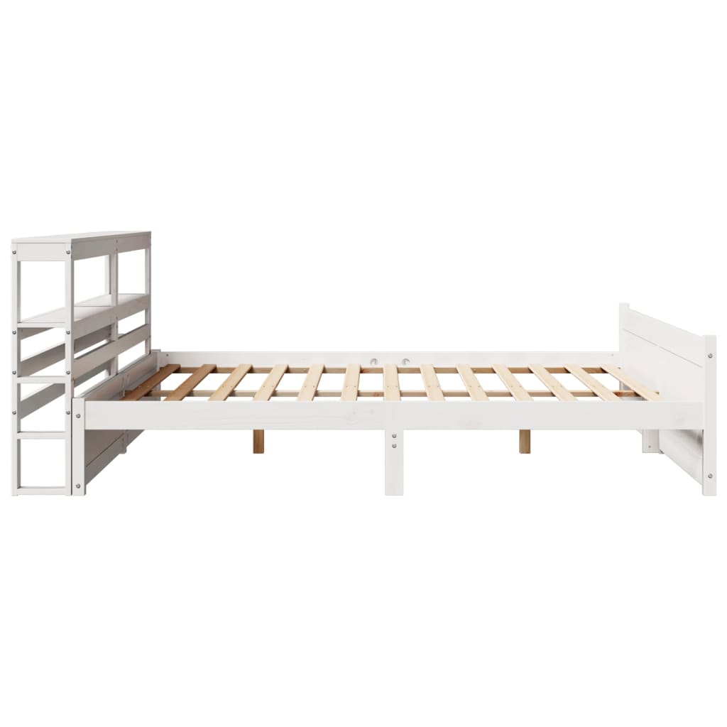 vidaXL Bed Frame with Headboard without Mattress White 200x200 cm