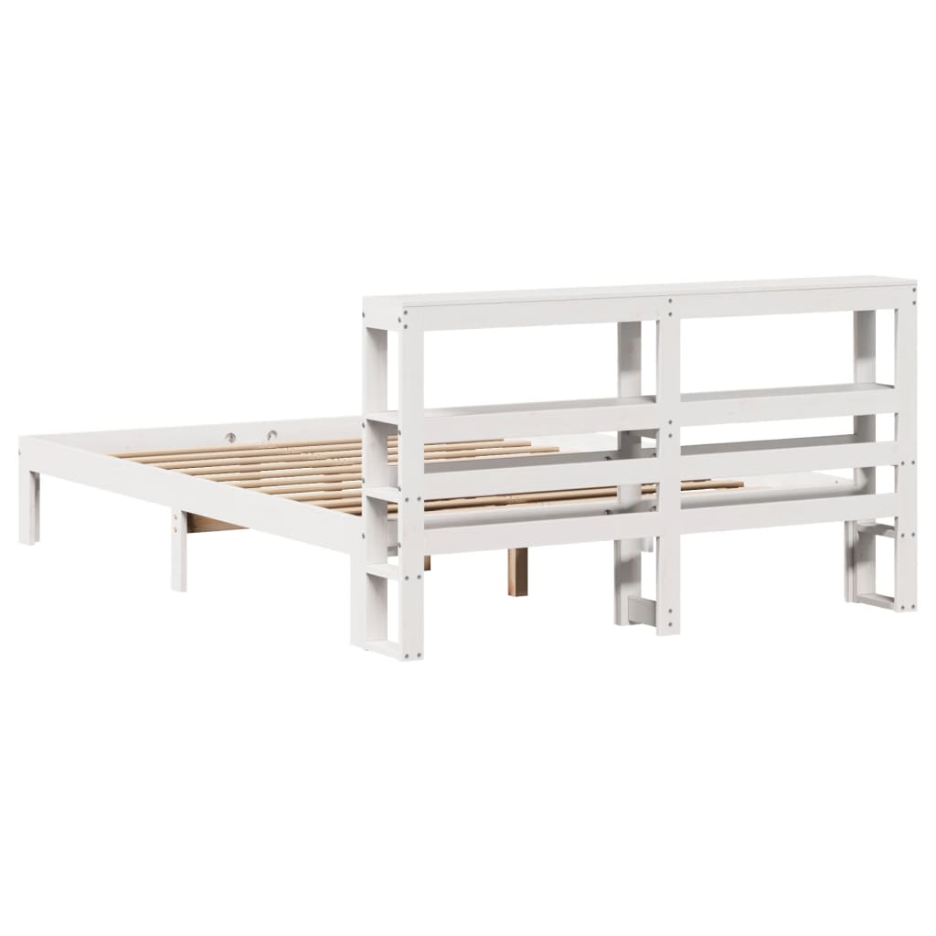 Bed Frame with Headboard without Mattress White 120x190 cm Small Double