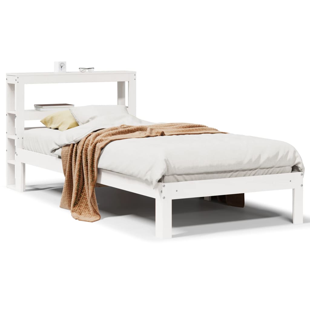 Bed Frame with Headboard without Mattress White 90x200 cm