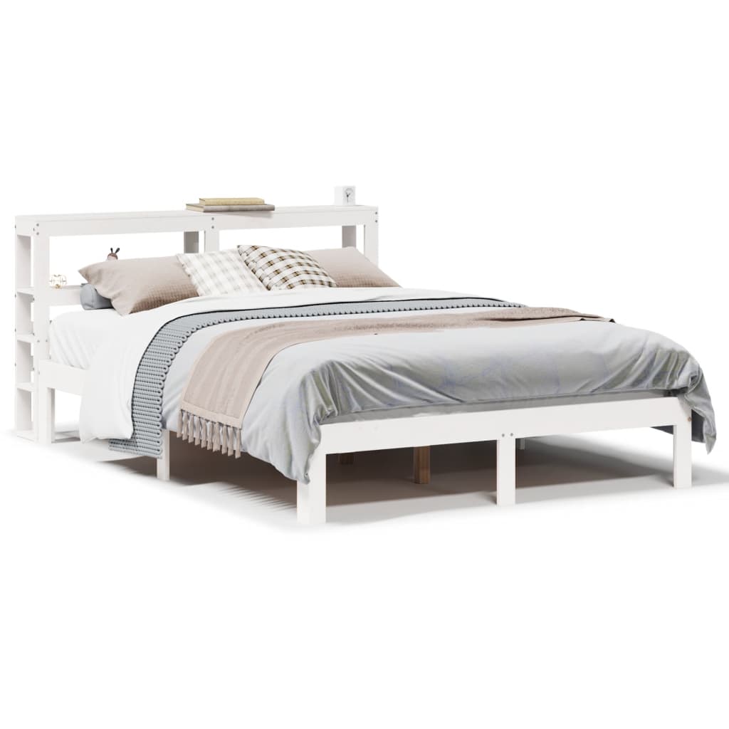 Bed Frame with Headboard without Mattress White 120x200 cm