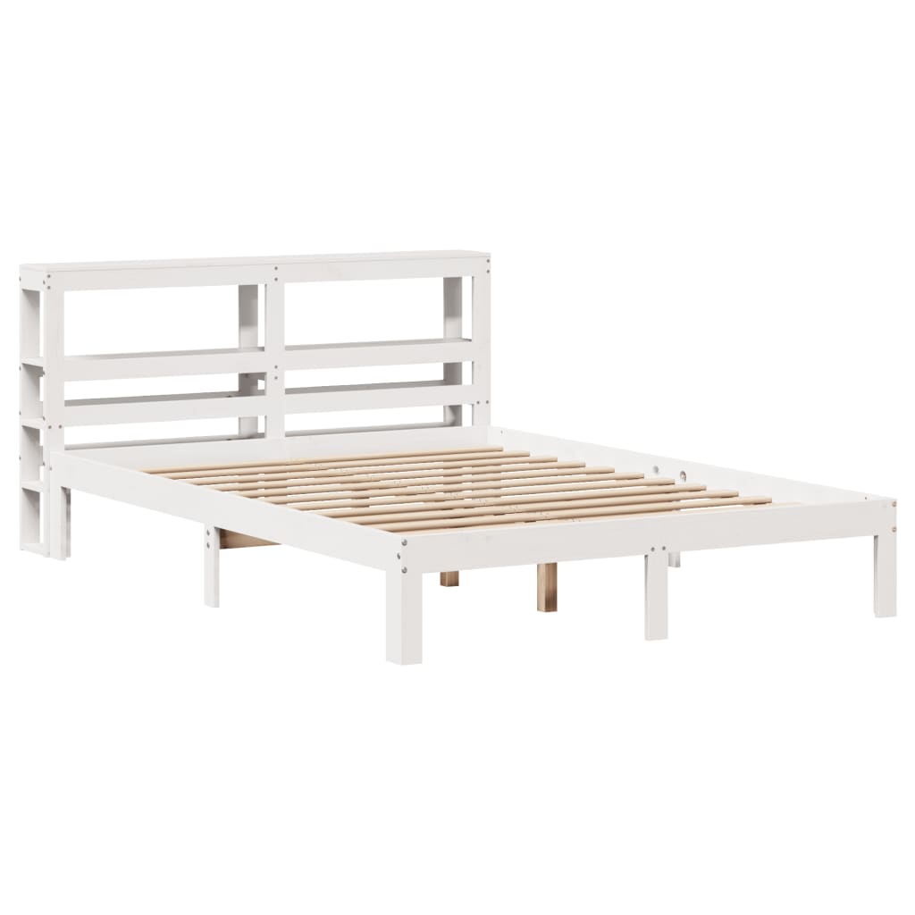 Bed Frame with Headboard without Mattress White 120x200 cm
