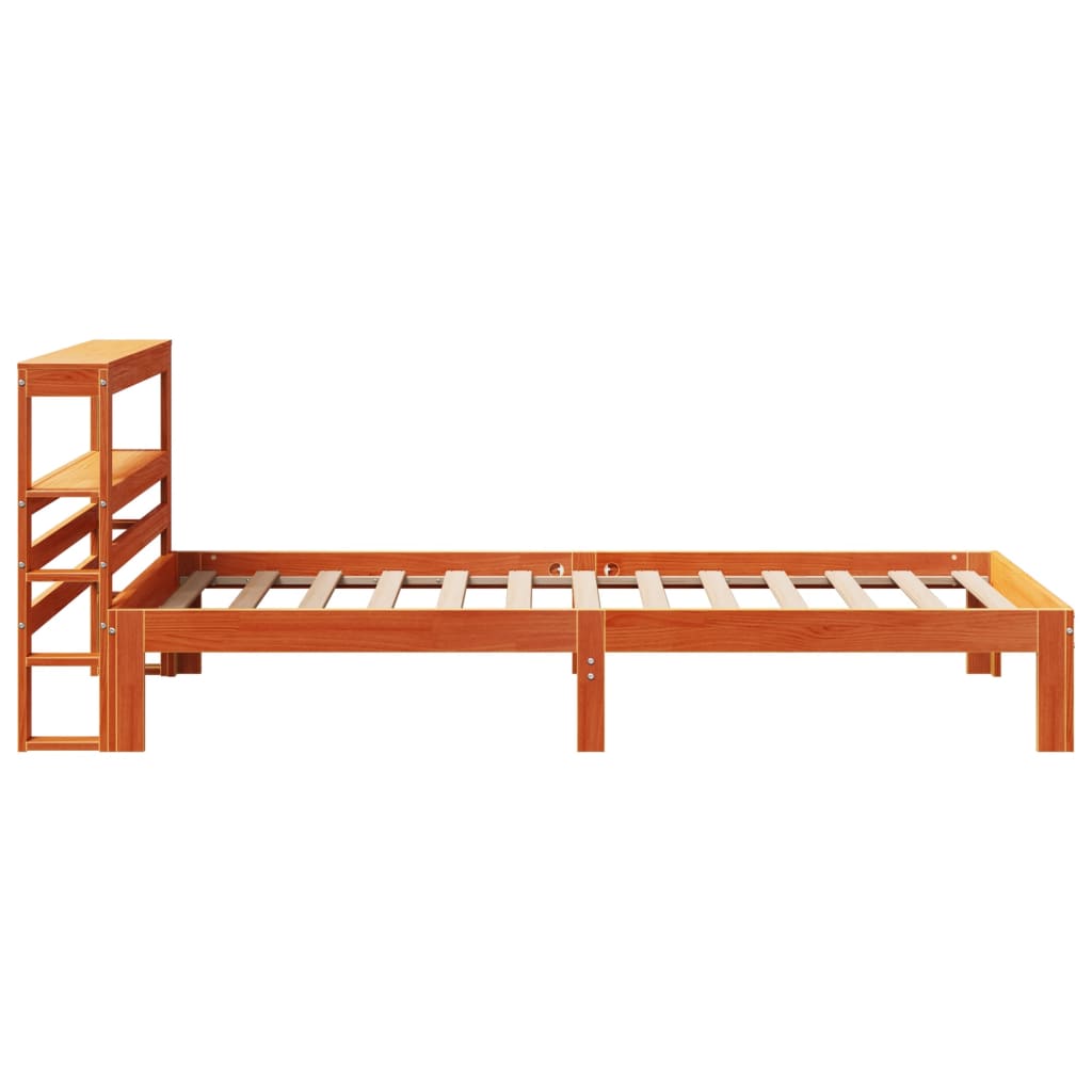 Bed Frame without Mattress Wax Brown 100x200 cm Solid Wood Pine