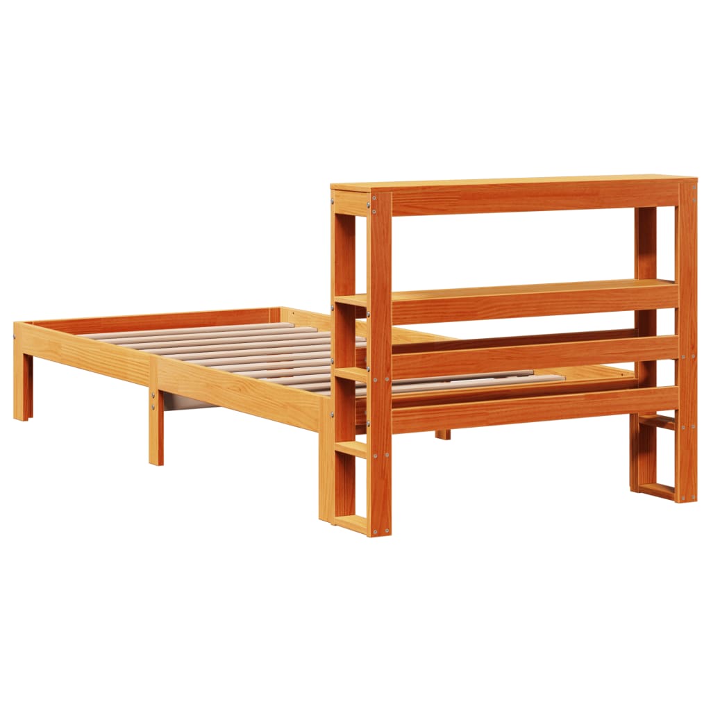Bed Frame without Mattress Wax Brown 100x200 cm Solid Wood Pine