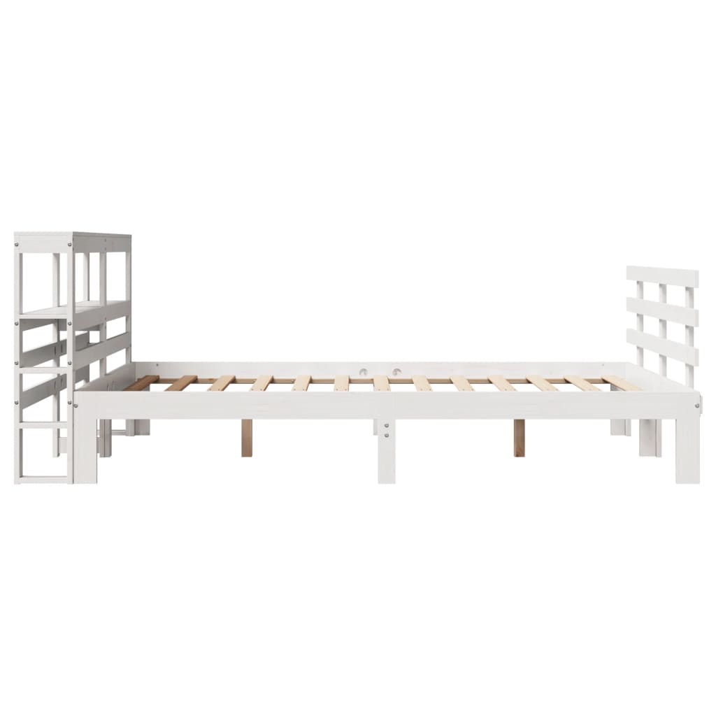 vidaXL Bed Frame with Headboard without Mattress White 135x190 cm Double