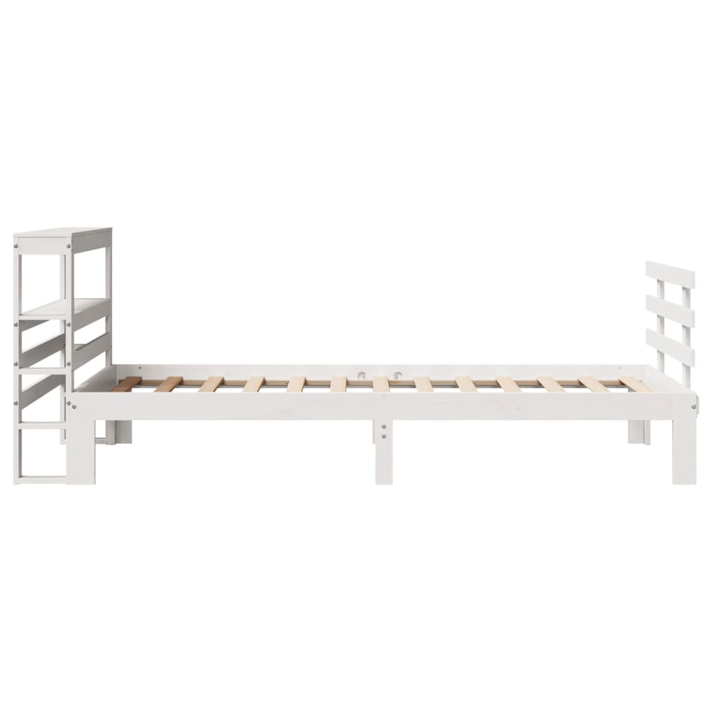 vidaXL Bed Frame with Headboard without Mattress White 90x200 cm