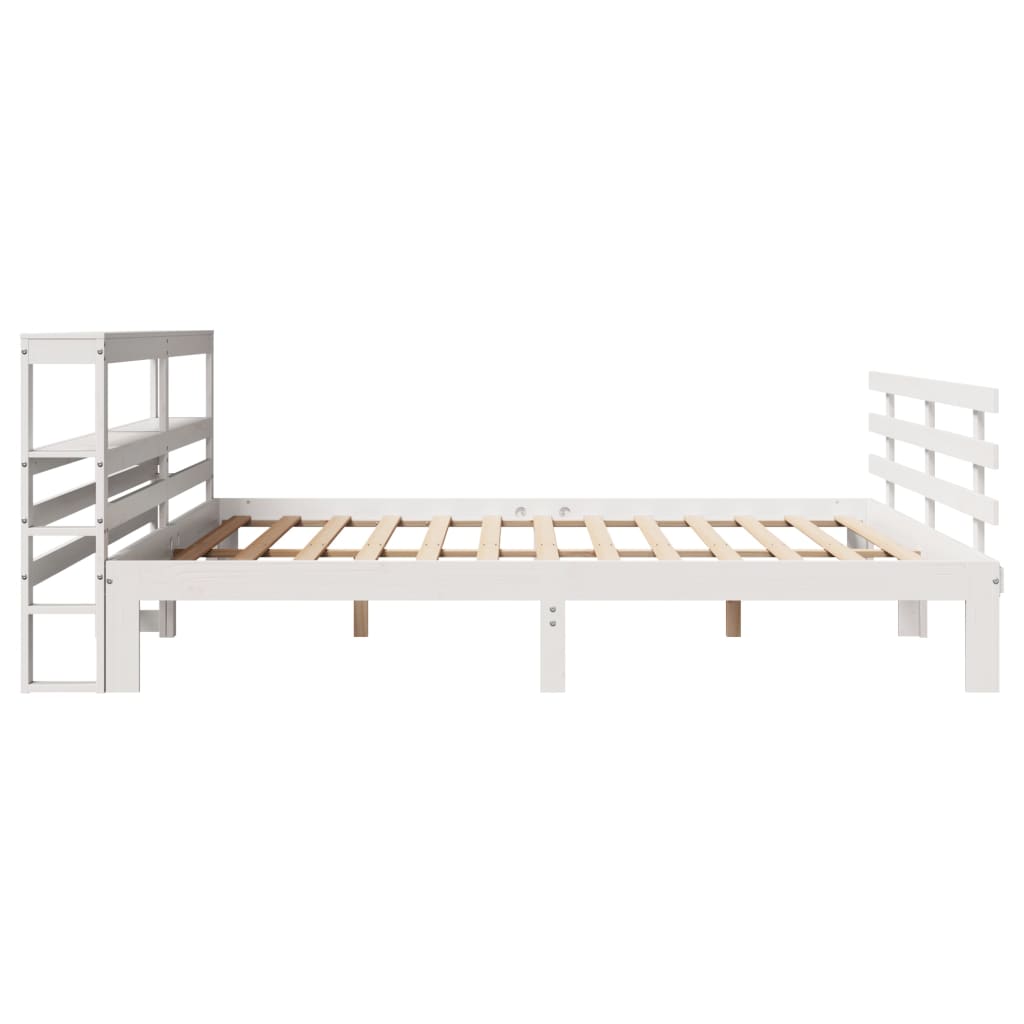 vidaXL Bed Frame with Headboard without Mattress White 180x200 cm Super King