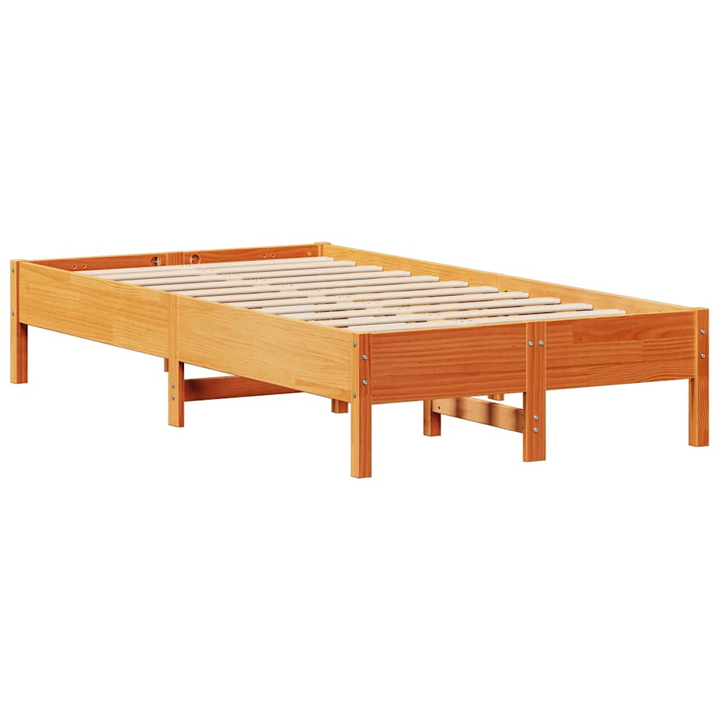Bed Frame without Mattress Wax Brown 120x200 cm Solid Wood Pine