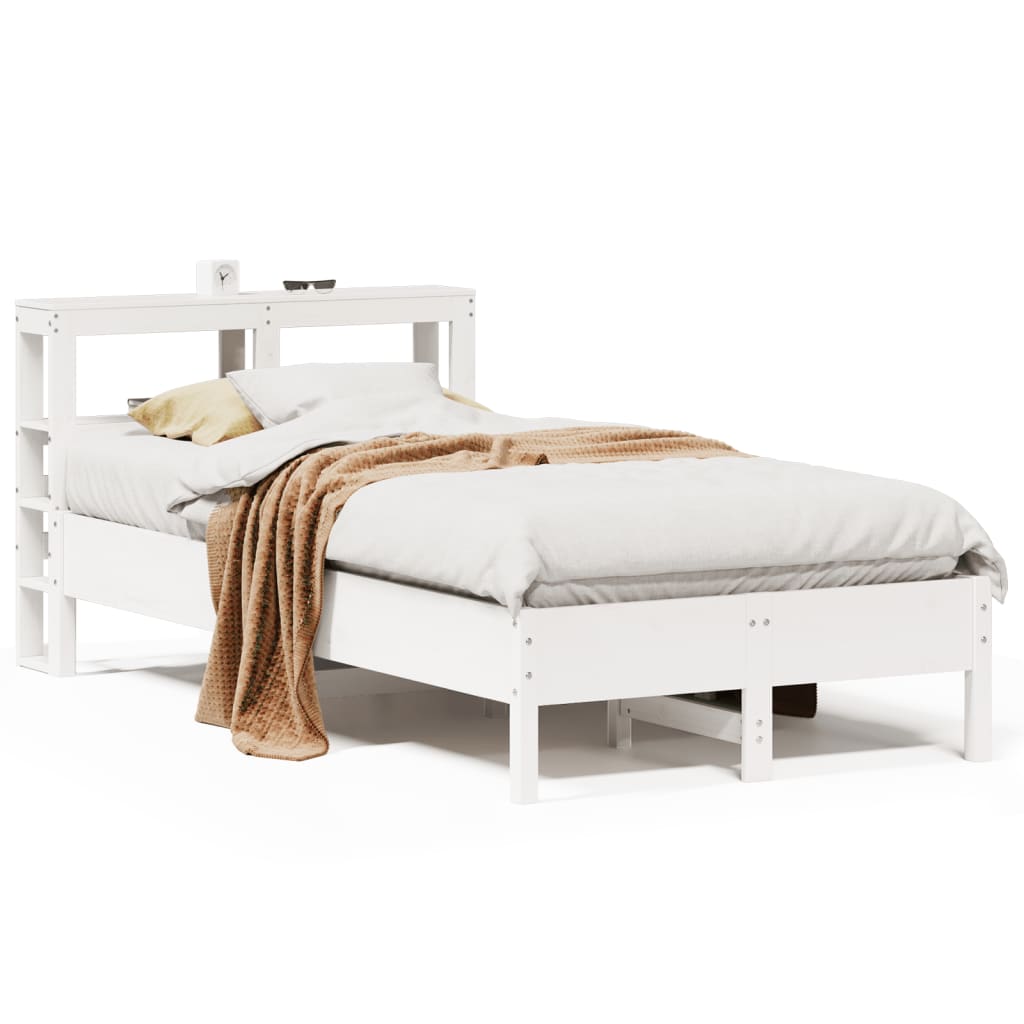 Bed Frame without Mattress White 90x190 cm Single Solid Wood Pine