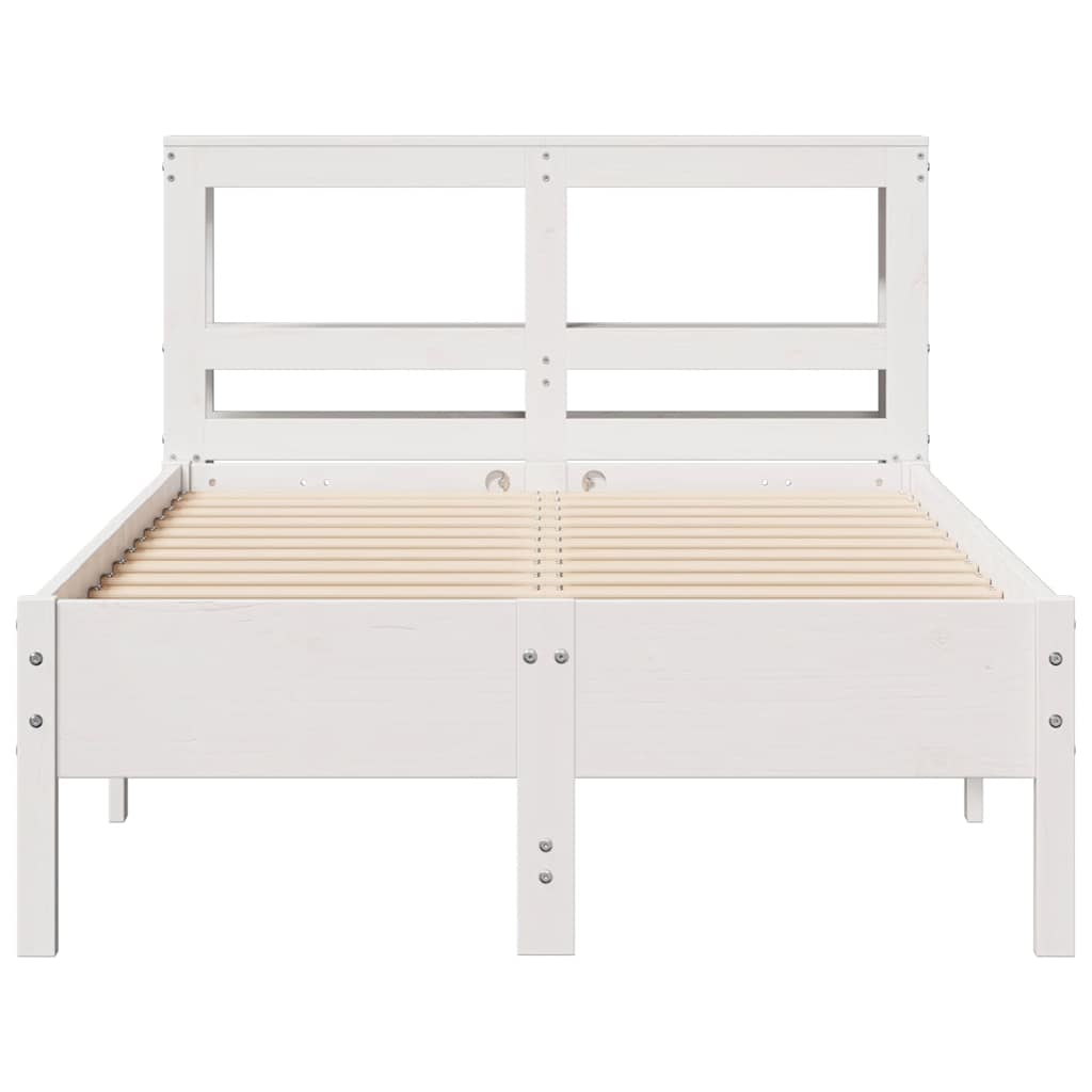 Bed Frame without Mattress White 90x190 cm Single Solid Wood Pine