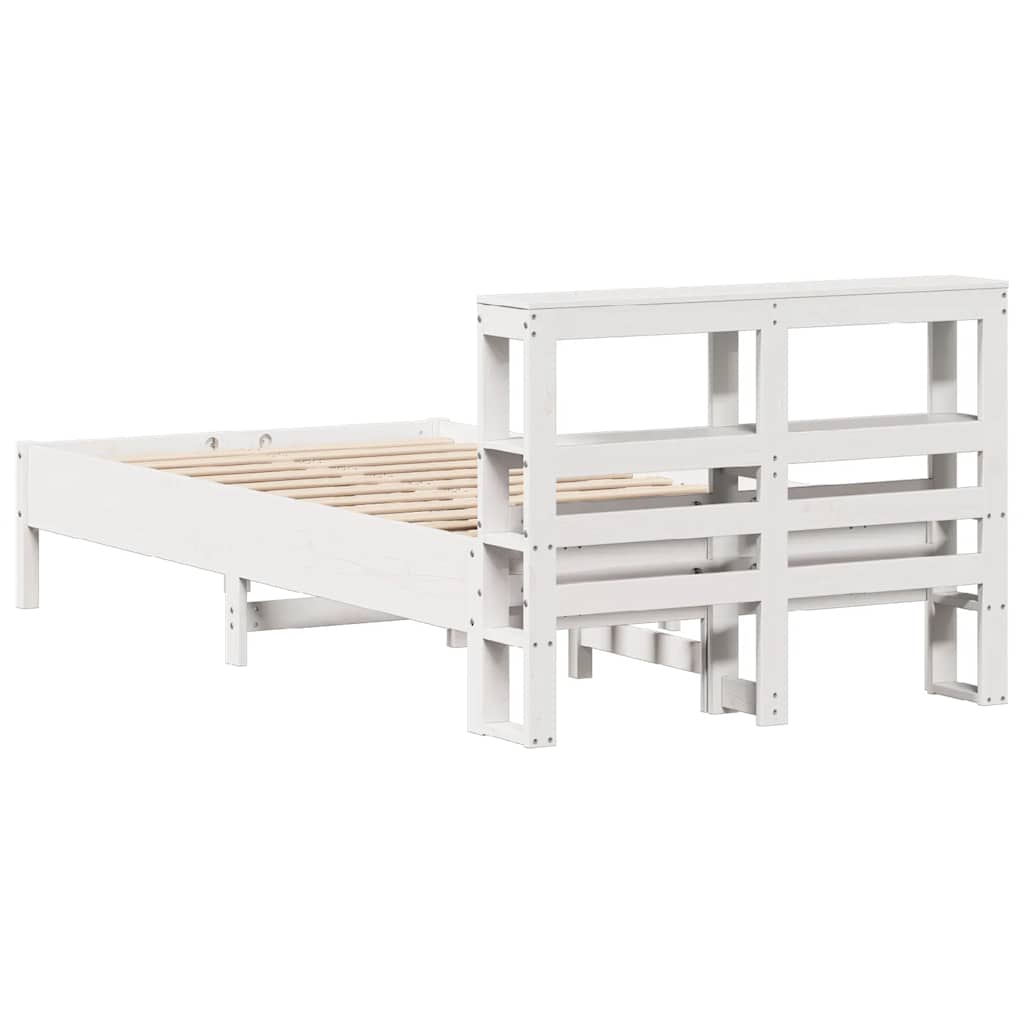 Bed Frame without Mattress White 90x190 cm Single Solid Wood Pine