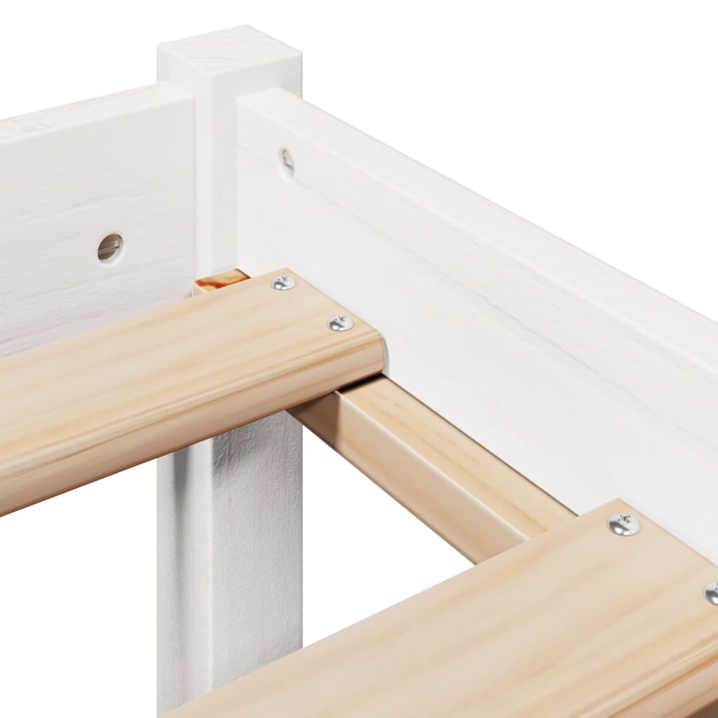 Bed Frame without Mattress White 90x190 cm Single Solid Wood Pine