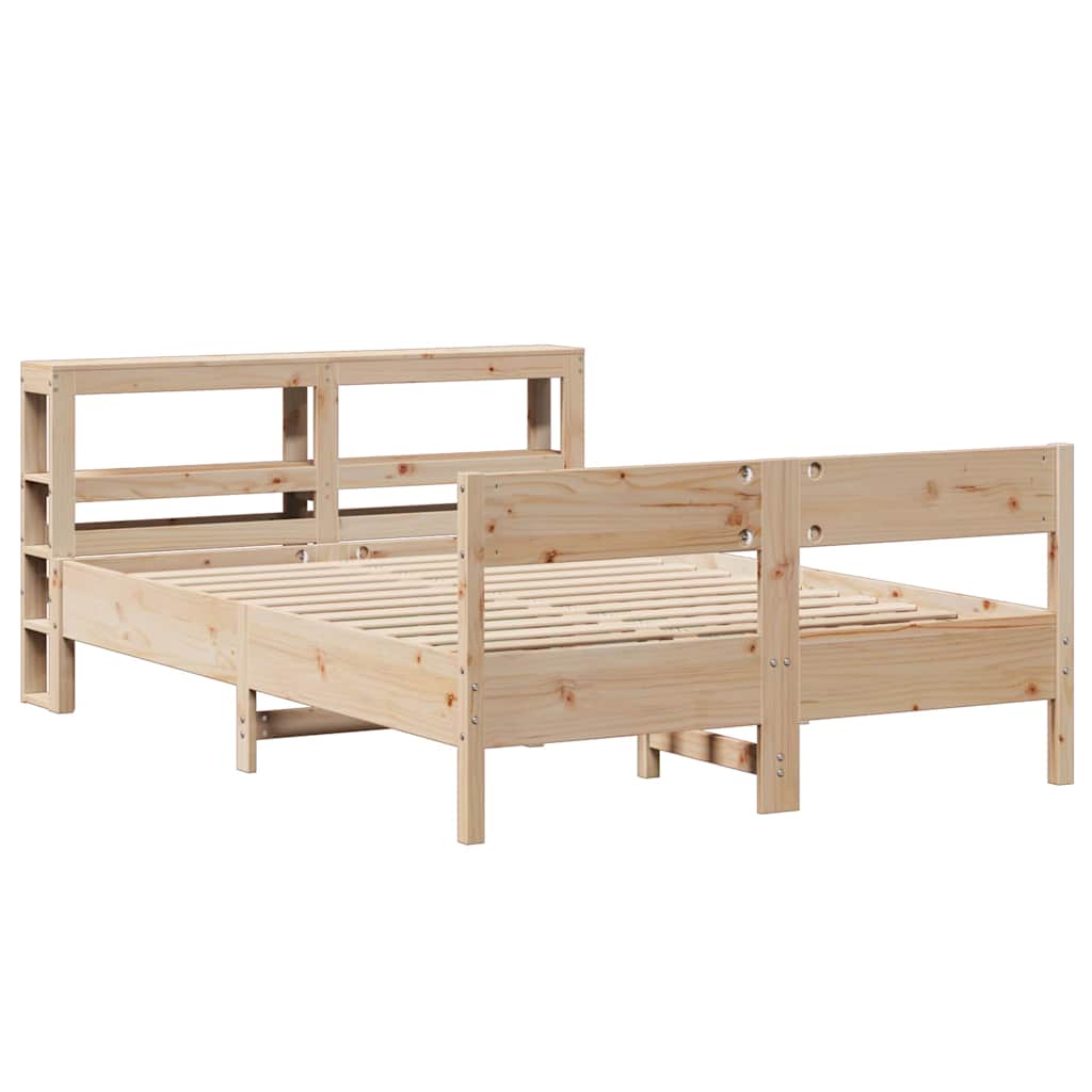 Bed Frame without Mattress 150x200 cm King Size Solid Wood Pine