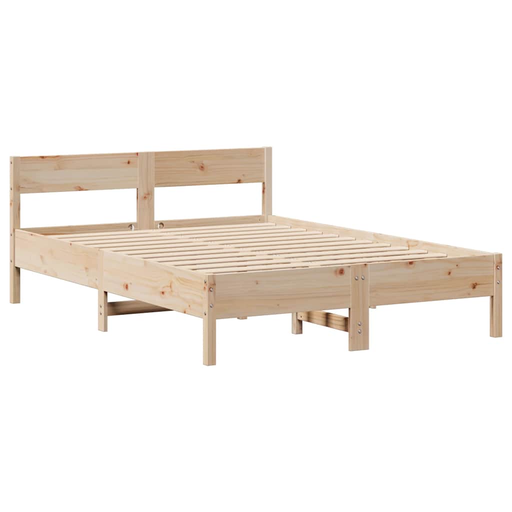 Bed Frame without Mattress 150x200 cm King Size Solid Wood Pine
