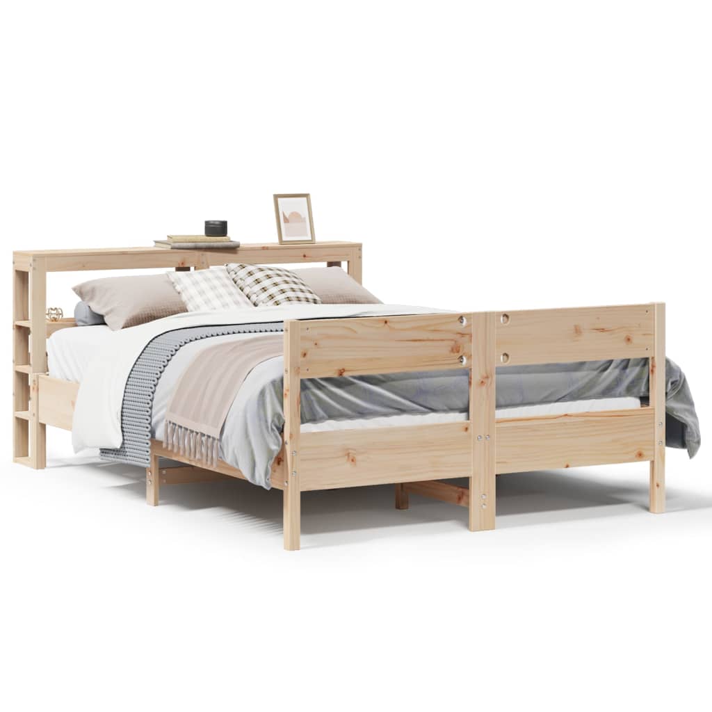Bed Frame without Mattress 140x200 cm Solid Wood Pine