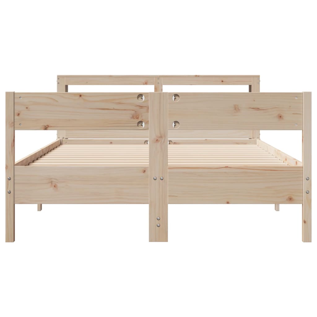Bed Frame without Mattress 140x200 cm Solid Wood Pine