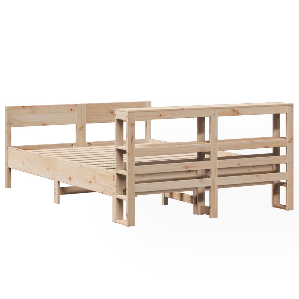 Bed Frame without Mattress 140x200 cm Solid Wood Pine