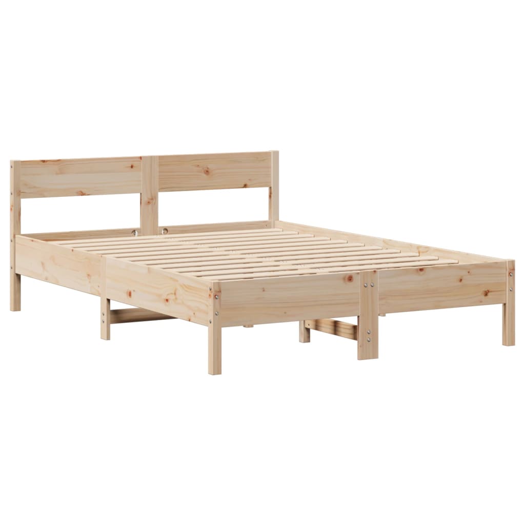 Bed Frame without Mattress 140x200 cm Solid Wood Pine