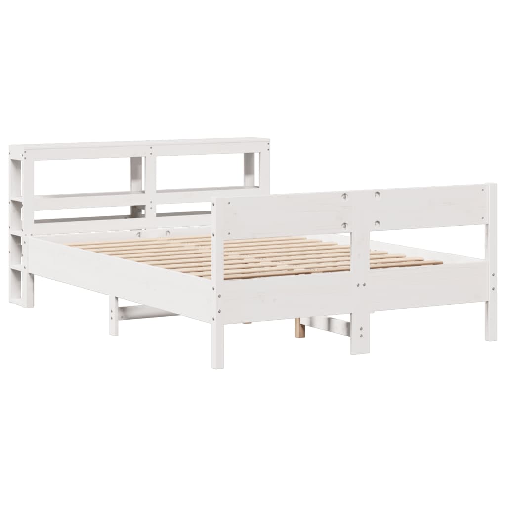 Bed Frame without Mattress White 120x200 cm Solid Wood Pine
