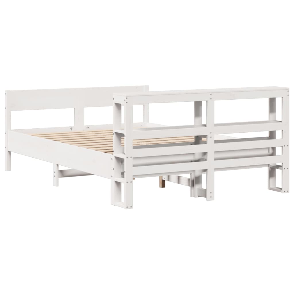 Bed Frame without Mattress White 120x200 cm Solid Wood Pine