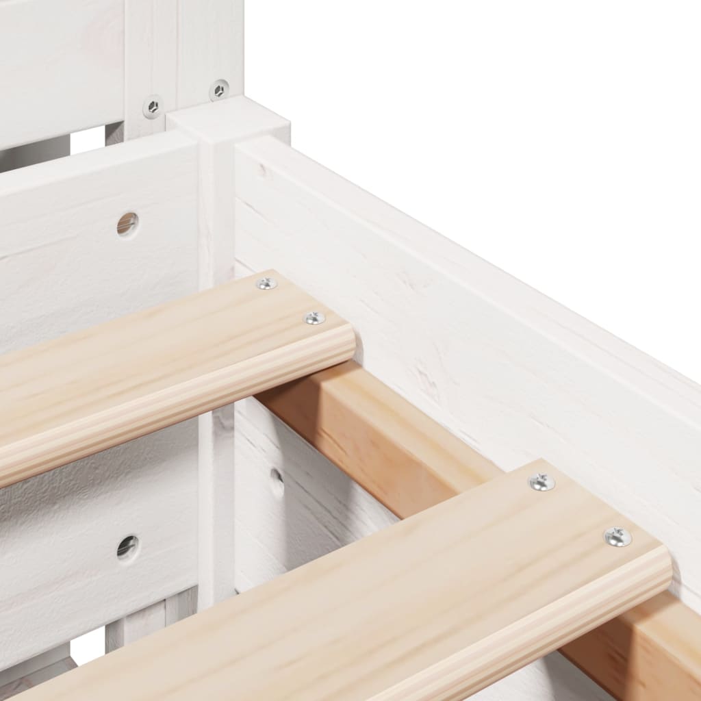Bed Frame without Mattress White 120x200 cm Solid Wood Pine