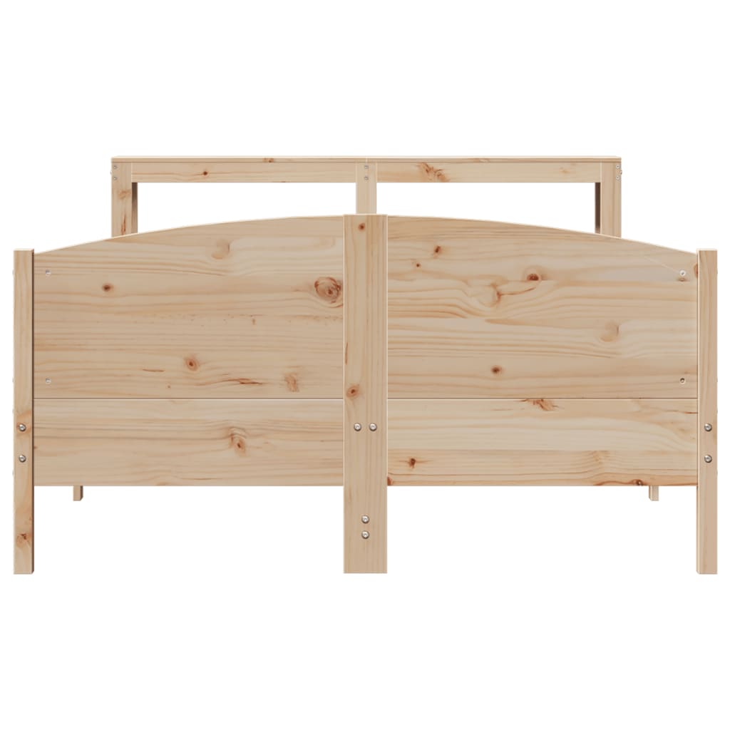 Bed Frame without Mattress 150x200 cm King Size Solid Wood Pine