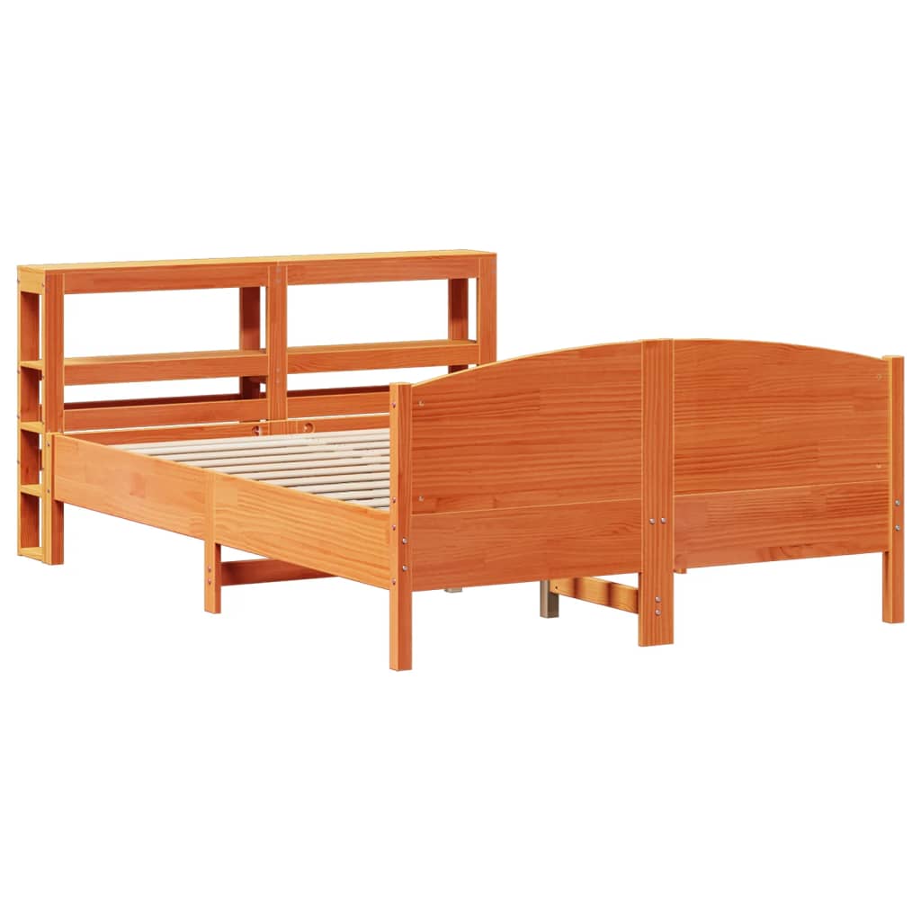 Bed Frame without Mattress Wax Brown 120x200 cm Solid Wood Pine