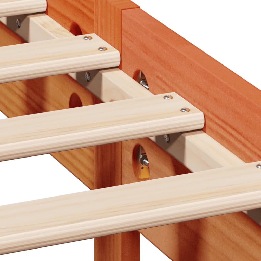Bed Frame without Mattress Wax Brown 135x190 cm Double Solid Wood Pine