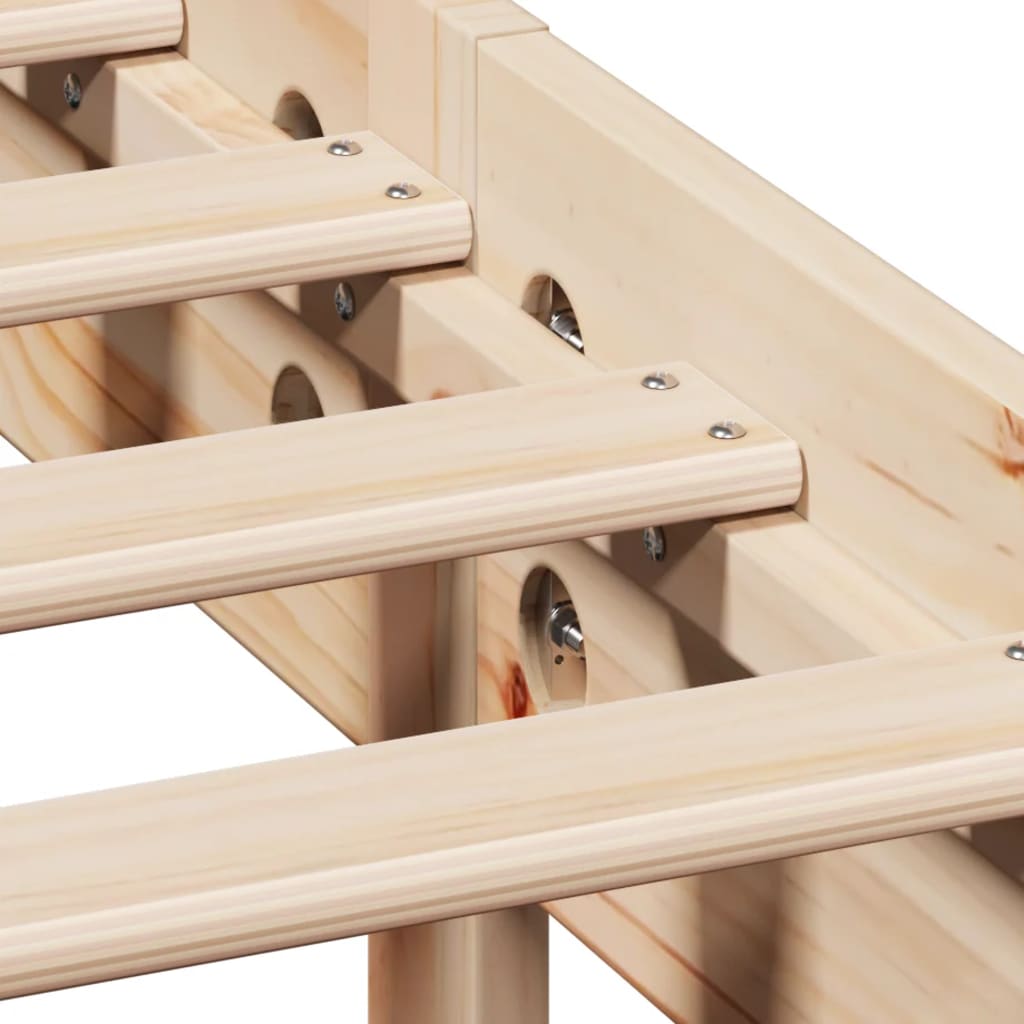 Bed Frame without Mattress 120x200 cm Solid Wood Pine