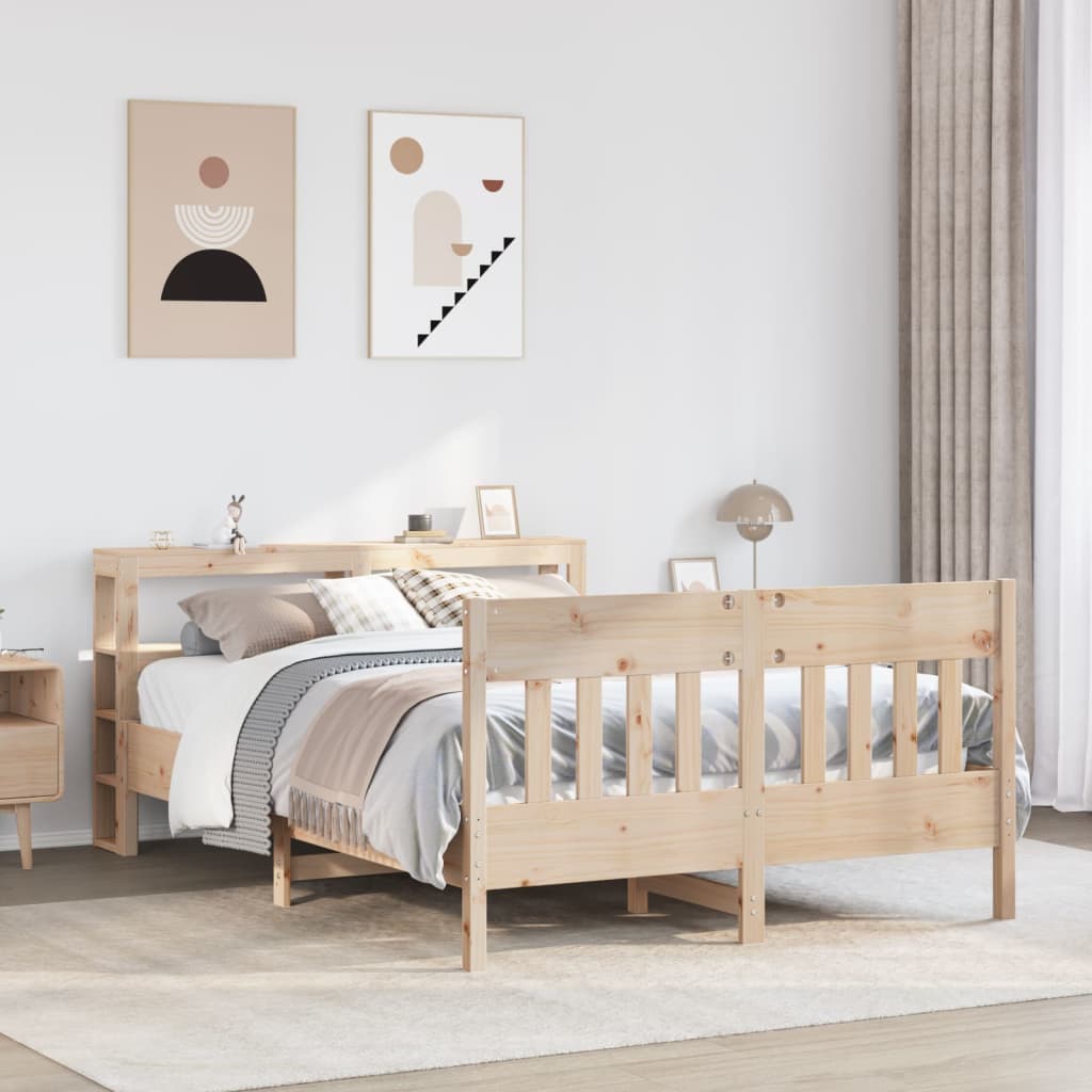 Bed Frame without Mattress 120x200 cm Solid Wood Pine