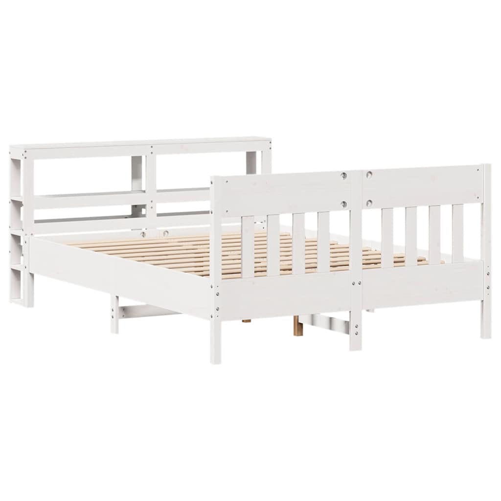 Bed Frame without Mattress White 120x190 cm Small Double Solid Wood Pine