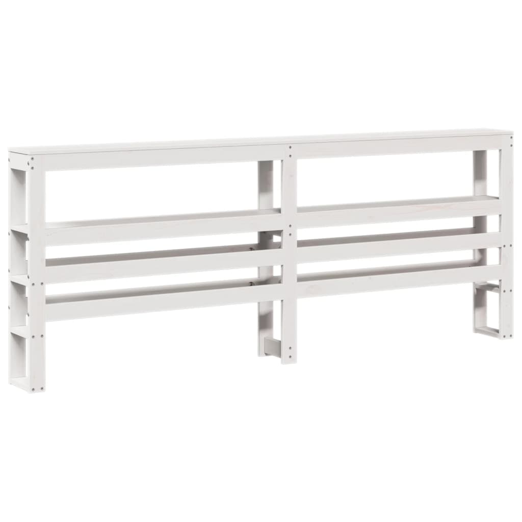 Bed Frame with Headboard White 180x200 cm Super King Solid Wood Pine