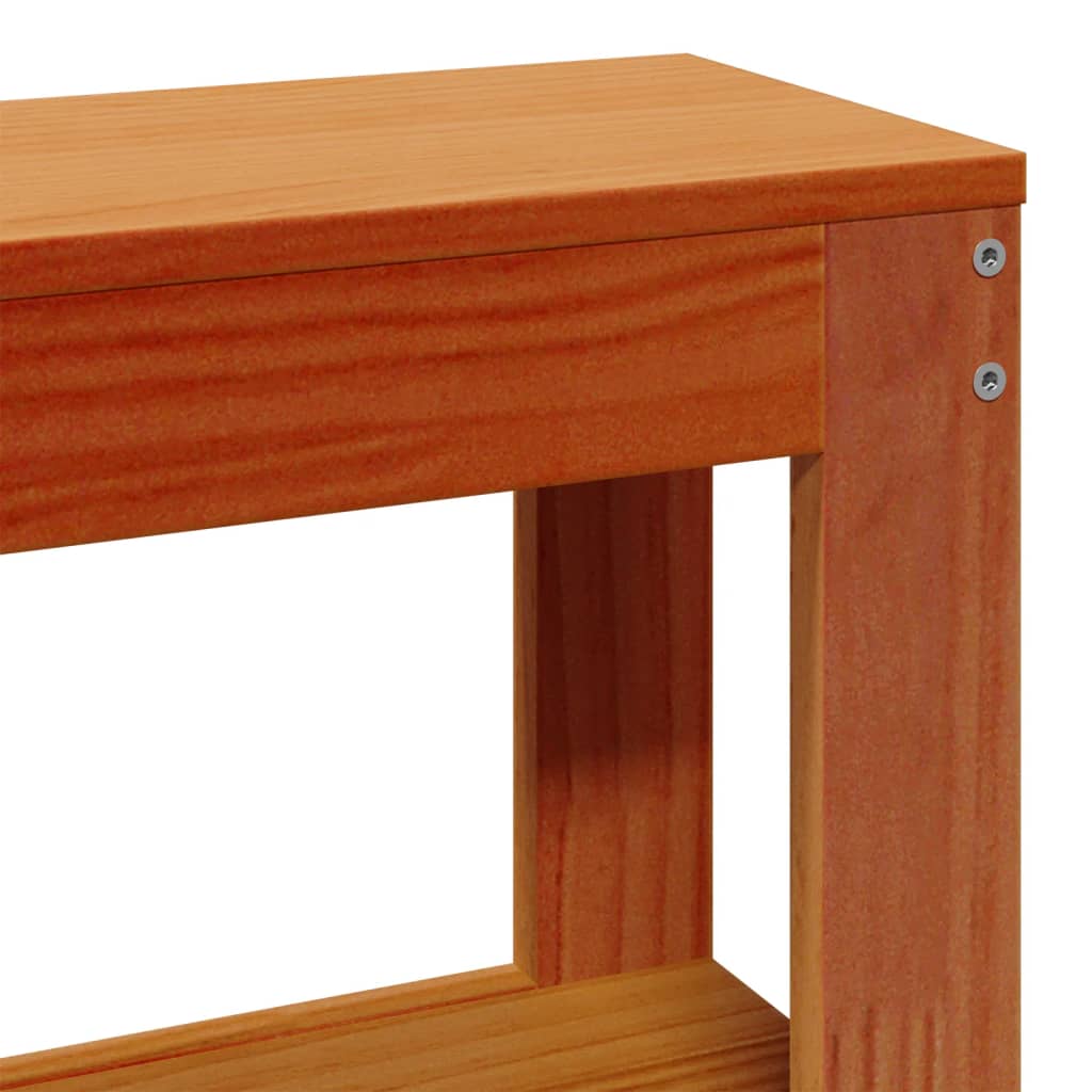 Bed Frame with Headboard Wax Brown 180x200 cm Super King Solid Wood Pine