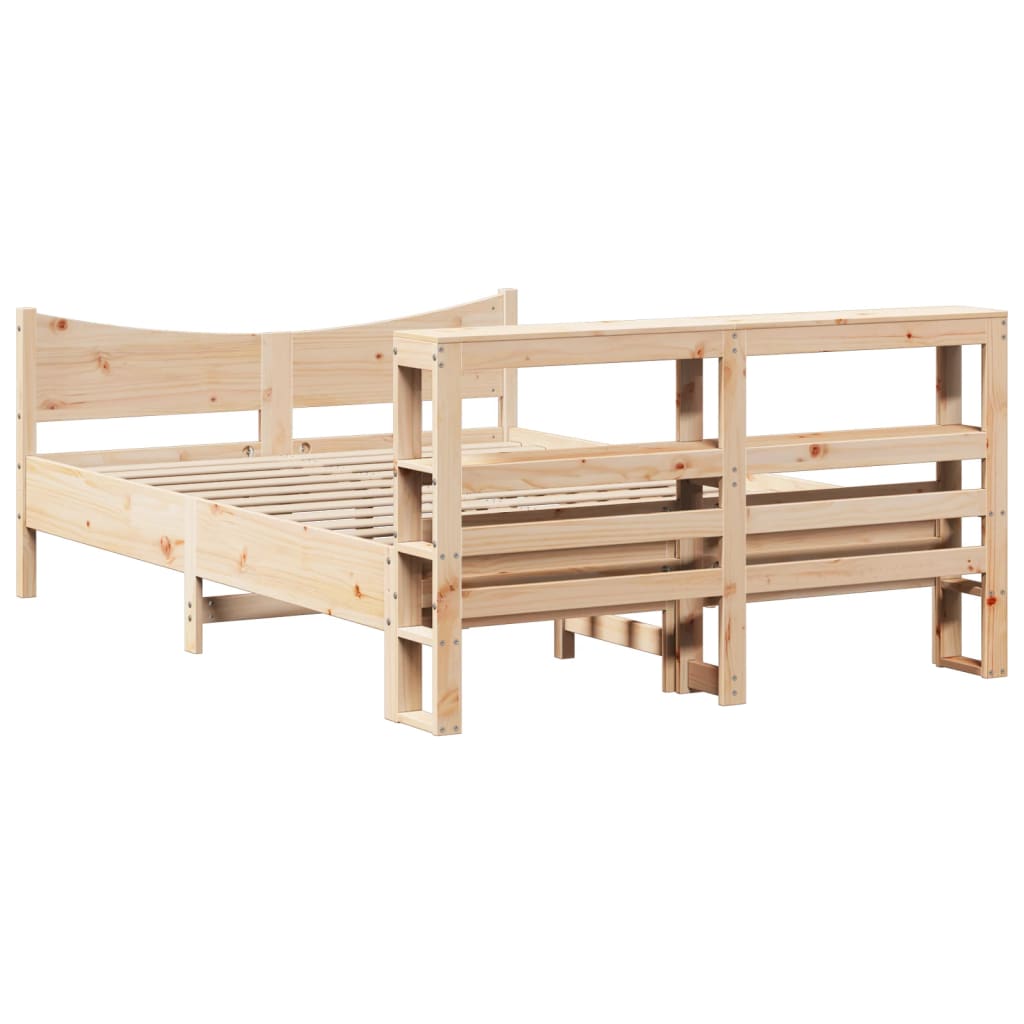 Bed Frame with Headboard 120x190 cm Small Double Solid Wood Pine