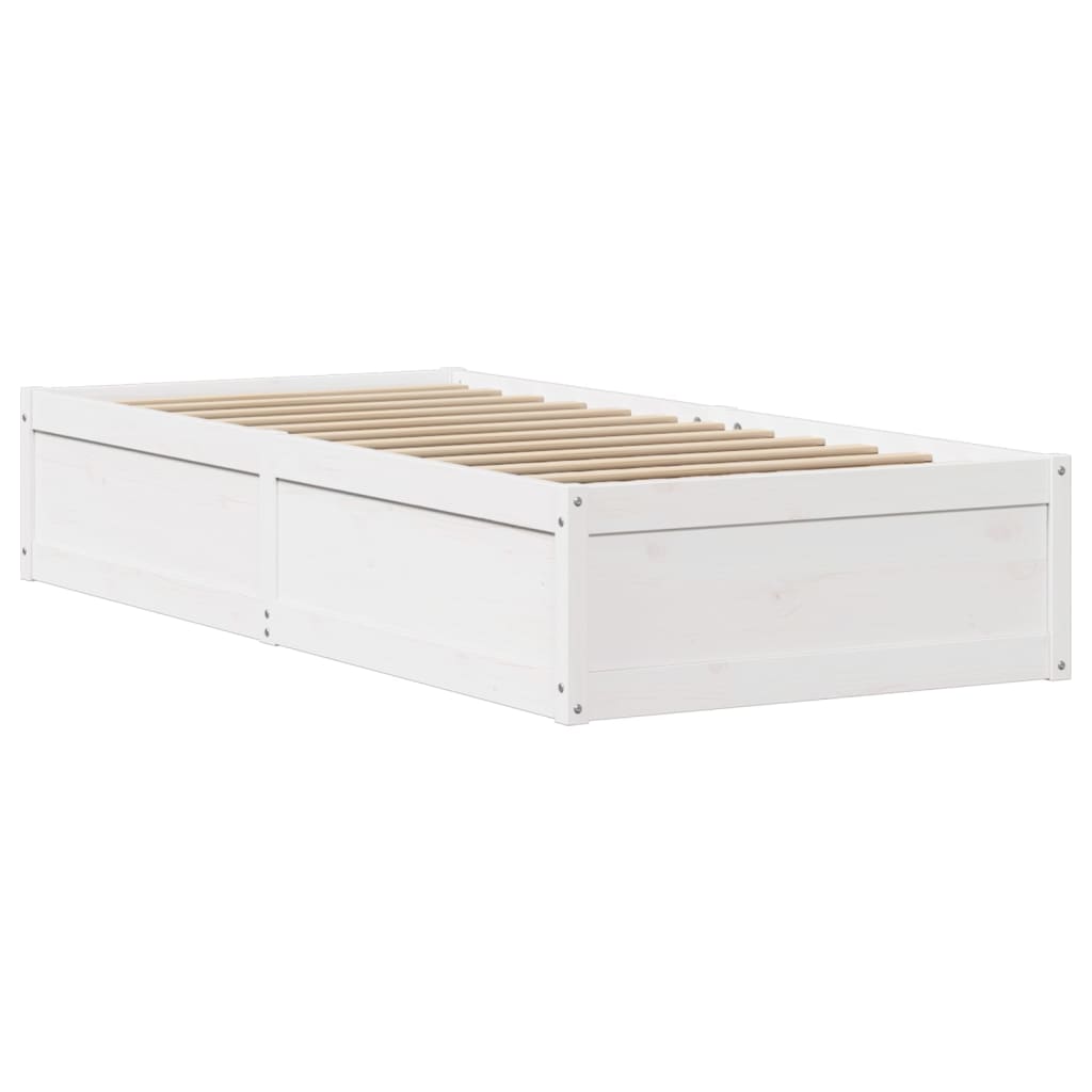 Bed Frame with Headboard White 90x200 cm Solid Wood Pine