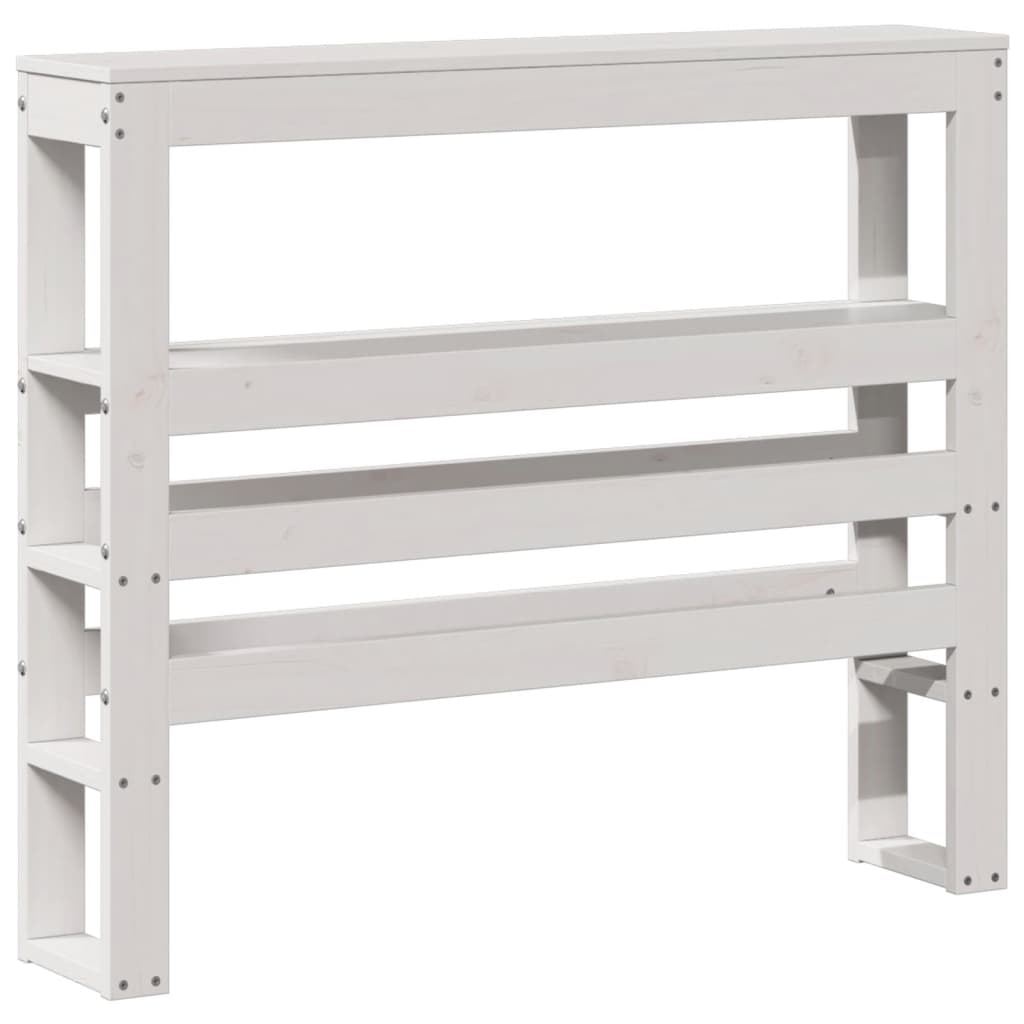 Bed Frame with Headboard White 90x200 cm Solid Wood Pine
